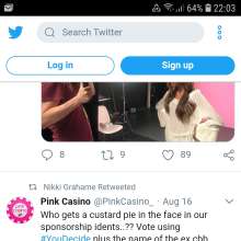 Boomer10: Vote for Nikki grahame to get custard pie in the face