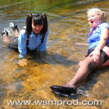 WSMProductions: Two milfs as wet schoolgirls in river play--wsm