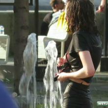 Alik: Sexy college girls. Bathing in the fountain