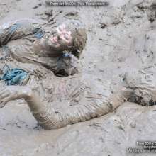 DungeonMasterOne: Mud!  Maude and Rosemary!  Pink sportswear, green dress, PVC rain mac!