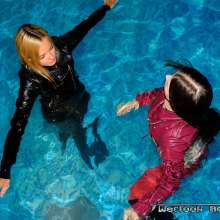 Tarzan: WetlookAdventure--2 wet girls In the pool