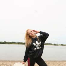 eileenvogel: Eileen soaked in an Adidas hoodie and leggings