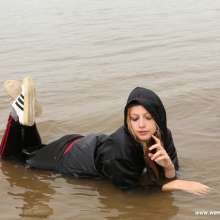 eileenvogel: Eileen soaked in an Adidas hoodie and leggings