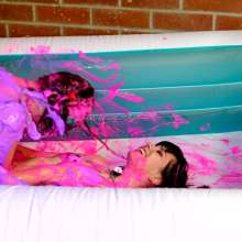 messyhot: Lum and Honey Heptane Slime Wrestling Pie Fight