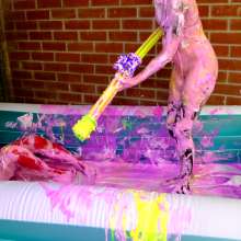 messyhot: Lum and Honey Heptane Slime Wrestling Pie Fight