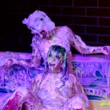 messyhot: Lum and Honey Heptane Slime Wrestling Pie Fight