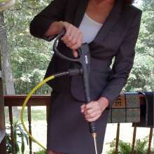 MadelineOasis: Power Washing the Deck in a Power Suit!