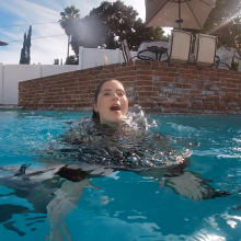 WetZone: New Video Release!  See Melissa Swimming in Style (Wet Pantyhose + Heels!)