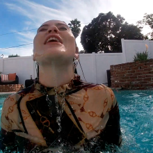 WetZone: New Video Release!  See Melissa Swimming in Style (Wet Pantyhose + Heels!)