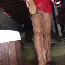 Jayce: Stephons Nighttime Hot Tub Red Adidas, Levi Khaki Jeans