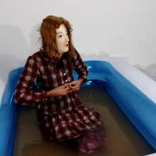 Wetlook Doll: Wet Casual Red Dress