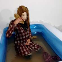 Wetlook Doll: Wet Casual Red Dress