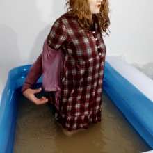 Wetlook Doll: Wet Casual Red Dress