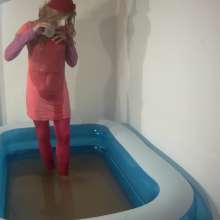 Wetlook Doll: Wet Red Dress Sportswear