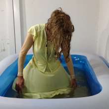 Wetlook Doll: Wet Yellow Dress