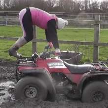 bootedbabes: Working on My ATV in Deep Mud