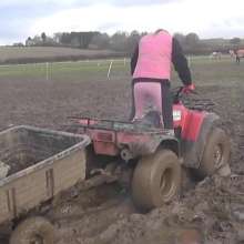 bootedbabes: Working on My ATV in Deep Mud