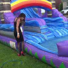 Jayce: 18 Foot WaterSlide into Pool Just for Us!