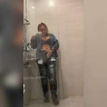 Wet_look_elena: Denim Outfit in the Sea and Shower