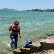 Wet_look_elena: Denim Outfit in the Sea and Shower