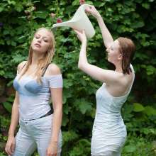 eileenvogel: W300 Eileen and Maya in wet white clothes
