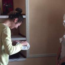 Top Messy Girls: Girl with Open Mouth Catches a Pie.