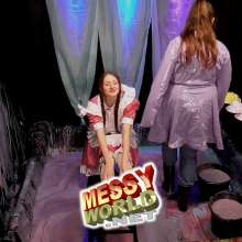 LiquidX: Maid Janey gets Pied and Slimed  by Head Mistress (pvc and Stockings)