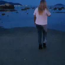 Wet_look_elena: Jeans and White to in Muddy Sand