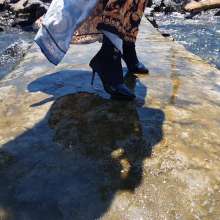 Wet_look_elena: Long Dress in the Sea