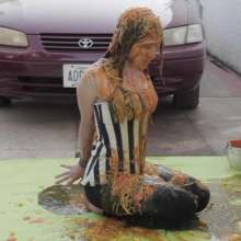 lovingmessy4you: Messy Food and Hands Tied