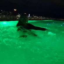 Wet_look_elena: Night Time in the Pool