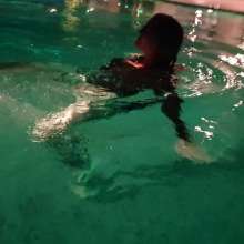 Wet_look_elena: Night Time in the Pool