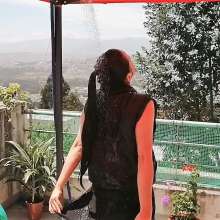 MadelineOasis: Lolita Wears a Dress and Down Jacket in Outdoor Shower