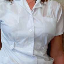 MadelineOasis: Real Nurse Uniform in Soaked in Shower