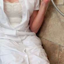 MadelineOasis: Real Nurse Uniform in Soaked in Shower