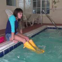 Jayce: Pool Time in Hunters, Jeans and Ripping Reglan Tees