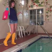 Jayce: Pool Time in Hunters, Jeans and Ripping Reglan Tees
