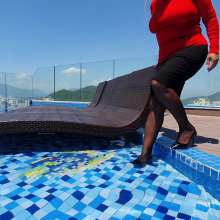 Wet_look_elena: Red Top Back Skirt Stockings and Heels in the Pool
