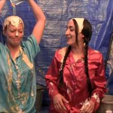 123gunge: Holly and Chloe: Satin, slime, sludge