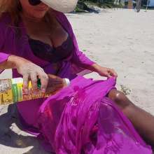 Wet_look_elena: Stockings Heels and Lots of Oil