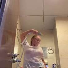 Wet_look_elena: Stockings over Tights in the Shower