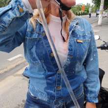 Wet_look_elena: Washing My Scooter