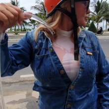 Wet_look_elena: Washing My Scooter