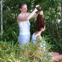 forklift86: Shampoo into dry hair Shannon and Tina
