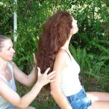 forklift86: Shampoo into dry hair Shannon and Tina