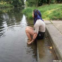 Perfectwetlook: Wet Skirt in the River