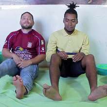 lovingmessy4you: 2 Guys Gunged in Barefeet