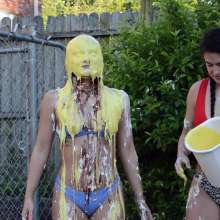 FunFilled Photography: Caprice Gets Pied and Slimed by Her Friend, Vanessa!