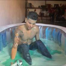 RevSlymsford: Chris's Slime Bath And Foam Cleanse In Jeans and Undershirt