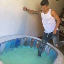 RevSlymsford: Chris's Slime Bath And Foam Cleanse In Jeans and Undershirt